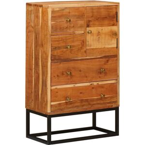Commode Avec Porte Naturel 55 X 30 X 90 Cm Bois D'Acacia Massif Vidaxl - Publicité Commode Avec Porte Naturel 55 X 30 X 90 Cm Bois D'Acacia Massif Vidaxl - Publicité