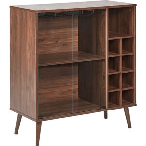 Beliani Meuble D'Appoint Avec Vitrine 2 Portes Avec Étagère Et Porte-Bouteilles Ran - Publicité Beliani Meuble D'Appoint Avec Vitrine 2 Portes Avec Étagère Et Porte-Bouteilles Ran - Publicité