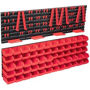 Kit De Bacs De Stockage Et Panneaux Muraux 136pcs Rouge Et Noir Vidaxl - Publicité Kit De Bacs De Stockage Et Panneaux Muraux 136pcs Rouge Et Noir Vidaxl - Publicité