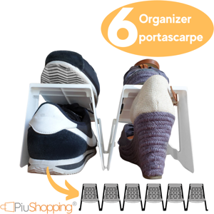 Piushopping 6x Organisateur À Chaussures Flip Flap Blanc 6 Paires 2 Niveaux - Publicité Piushopping 6x Organisateur À Chaussures Flip Flap Blanc 6 Paires 2 Niveaux - Publicité