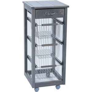 LIBEROSHOPPING - Carrello cucina slim beech grey - 3 baskets - Kitchen cart - Publicité LIBEROSHOPPING - Carrello cucina slim beech grey - 3 baskets - Kitchen cart - Publicité