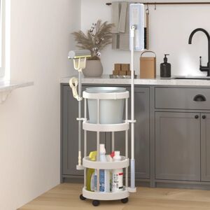 Chariot De Ménage Avec Panier De Rangement Aluminium Organisateur Vidaxl - Publicité Chariot De Ménage Avec Panier De Rangement Aluminium Organisateur Vidaxl - Publicité