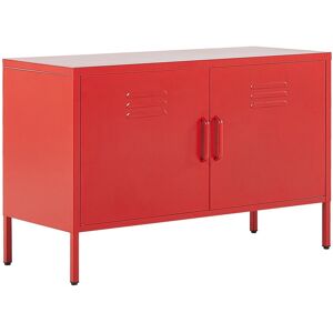 Beliani - Buffet - Uria -En Acier, Rouge, 2 Portes - Publicité Beliani - Buffet - Uria -En Acier, Rouge, 2 Portes - Publicité