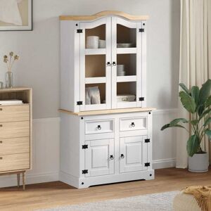 Buffet Avec Tiroir Corona Blanc 100 X 48,5 X 179 Cm Pin Massif Vidaxl - Publicité Buffet Avec Tiroir Corona Blanc 100 X 48,5 X 179 Cm Pin Massif Vidaxl - Publicité