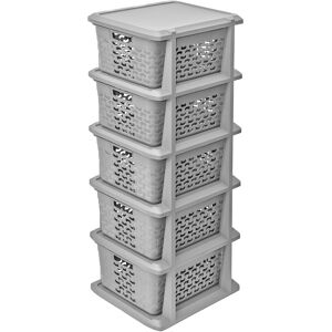 Branq Support Coton 5 Paniers Gris - 24x29,5x80 Cm - Publicité Branq Support Coton 5 Paniers Gris - 24x29,5x80 Cm - Publicité
