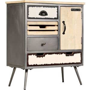 Buffet Bois De Manguier Massif Et Acier Meuble De Rangement Commode Vidaxl - Publicité Buffet Bois De Manguier Massif Et Acier Meuble De Rangement Commode Vidaxl - Publicité