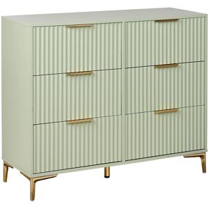 Beliani Commode Moderne En Mdf Avec 6 Tiroirs Cannelés Pieds En Métal Vert Walcott - Publicité Beliani Commode Moderne En Mdf Avec 6 Tiroirs Cannelés Pieds En Métal Vert Walcott - Publicité