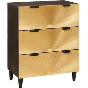 Buffet Noir Et Or 60 X 33 X 75 Cm Bois De Mangue Massif Vidaxl - Publicité Buffet Noir Et Or 60 X 33 X 75 Cm Bois De Mangue Massif Vidaxl - Publicité