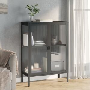 Buffet Noir 75x35x105 Cm Verre Et Acier Armoire Armoire Latérale Vidaxl - Publicité Buffet Noir 75x35x105 Cm Verre Et Acier Armoire Armoire Latérale Vidaxl - Publicité