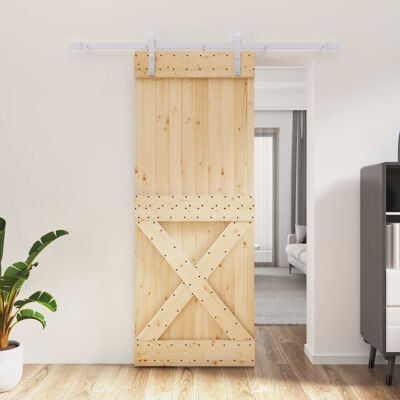 Porte Coulissante Naturel Et Blanc 80 X 210 Cm Vidaxl - Publicité Porte Coulissante Naturel Et Blanc 80 X 210 Cm Vidaxl - Publicité