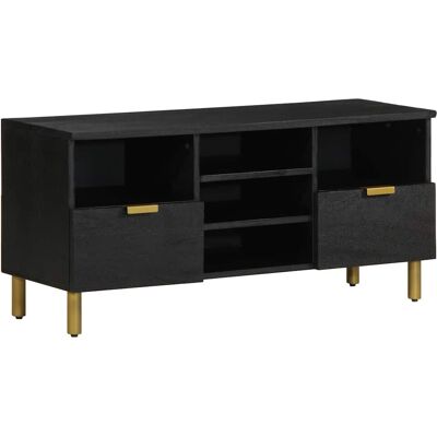 Meuble TV vidaXL - Bois stratifié - Noir - 100x33x46 cm - Unité TV - Publicité Meuble TV vidaXL - Bois stratifié - Noir - 100x33x46 cm - Unité TV - Publicité