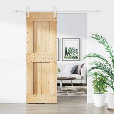 Porte Coulissante Naturel Et Blanc 70 X 210 Cm Vidaxl - Publicité Porte Coulissante Naturel Et Blanc 70 X 210 Cm Vidaxl - Publicité