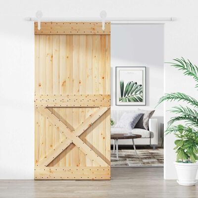 Porte Coulissante Naturel Et Blanc 100 X 210 Cm Vidaxl - Publicité Porte Coulissante Naturel Et Blanc 100 X 210 Cm Vidaxl - Publicité
