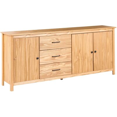 Beliani Buffet Scandinave Avec Étagères Et Tiroirs En Bois De Pin Rangement Salon Marron - Publicité Beliani Buffet Scandinave Avec Étagères Et Tiroirs En Bois De Pin Rangement Salon Marron - Publicité