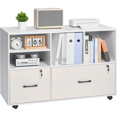 Vevor Meuble Classeur Mobile En Bois À 2 Tiroirs Avec Étagères Réglables Bureau - Publicité Vevor Meuble Classeur Mobile En Bois À 2 Tiroirs Avec Étagères Réglables Bureau - Publicité