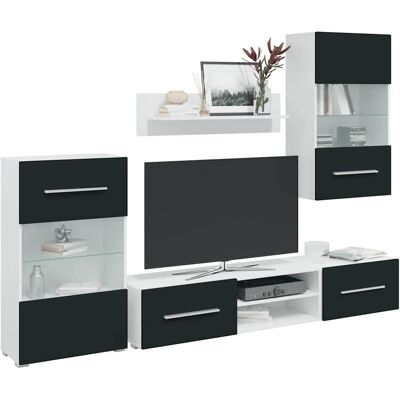 Meubles Tv 5 Pcs Avec Lumière Led Indigo Mat Bois D'Ingénierie Vidaxl - Publicité Meubles Tv 5 Pcs Avec Lumière Led Indigo Mat Bois D'Ingénierie Vidaxl - Publicité