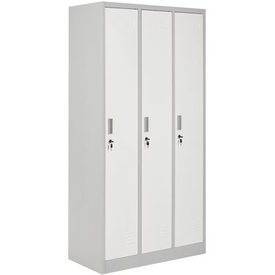 Beliani Casier Triple En Métal Armoire Vestiaire Gymnase Salle De Sport École 3 Portes B - Publicité Beliani Casier Triple En Métal Armoire Vestiaire Gymnase Salle De Sport École 3 Portes B - Publicité