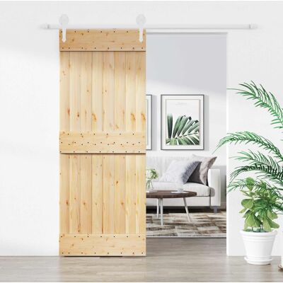Porte Coulissante Naturel Et Blanc 80 X 210 Cm Vidaxl - Publicité Porte Coulissante Naturel Et Blanc 80 X 210 Cm Vidaxl - Publicité