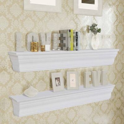 2x Ètagère Murale Blanc Salon Chambre Coucher Armoire Rangement Placard Vidaxl - Publicité 2x Ètagère Murale Blanc Salon Chambre Coucher Armoire Rangement Placard Vidaxl - Publicité