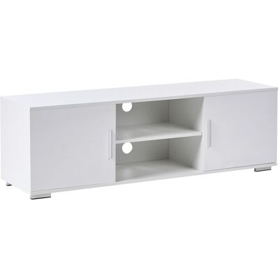 Beliani Meuble Tv Moderne En Mdf Gestion Des Câbles Avec Portes Pieds En Métal Blanc Chi - Publicité Beliani Meuble Tv Moderne En Mdf Gestion Des Câbles Avec Portes Pieds En Métal Blanc Chi - Publicité