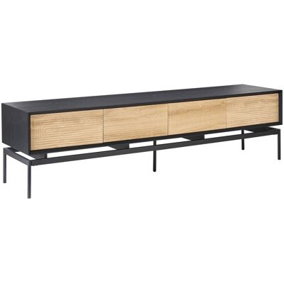 Beliani Meuble Tv Loft Moderne Salon Chambre À Coucher Armoire 4 Portes Mdf Pieds Métall - Publicité Beliani Meuble Tv Loft Moderne Salon Chambre À Coucher Armoire 4 Portes Mdf Pieds Métall - Publicité