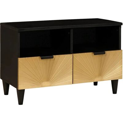 Meuble Tv Noir Et Or 70 X 33 X 46 Cm Bois D'Ingénierie Vidaxl - Publicité Meuble Tv Noir Et Or 70 X 33 X 46 Cm Bois D'Ingénierie Vidaxl - Publicité
