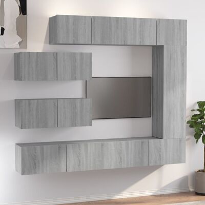 Ensemble De Meubles Tv 7 Pcs Sonoma Gris Bois Ingénierie Divertissement Vidaxl - Publicité Ensemble De Meubles Tv 7 Pcs Sonoma Gris Bois Ingénierie Divertissement Vidaxl - Publicité