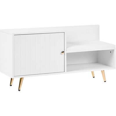 Beliani Banc De Rangement Pour Chaussures À 2 Compartiments Poignées Dorées Et Pieds En - Publicité Beliani Banc De Rangement Pour Chaussures À 2 Compartiments Poignées Dorées Et Pieds En - Publicité