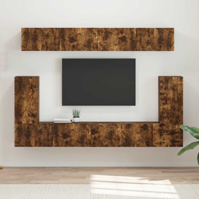 Ensemble Meuble Tv 5 Pcs Chêne Fumé Bois D'Ingénierie Vidaxl - Publicité Ensemble Meuble Tv 5 Pcs Chêne Fumé Bois D'Ingénierie Vidaxl - Publicité