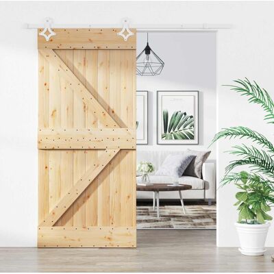 Porte Coulissante Naturel Et Blanc 95 X 210 Cm Vidaxl - Publicité Porte Coulissante Naturel Et Blanc 95 X 210 Cm Vidaxl - Publicité