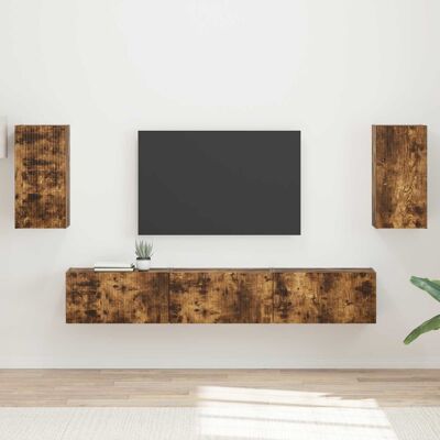 Ensemble Meuble Tv 5 Pcs Chêne Fumé Bois D'Ingénierie Vidaxl - Publicité Ensemble Meuble Tv 5 Pcs Chêne Fumé Bois D'Ingénierie Vidaxl - Publicité