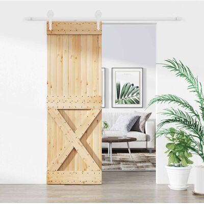 Porte Coulissante Naturel Et Blanc 80 X 210 Cm Vidaxl - Publicité Porte Coulissante Naturel Et Blanc 80 X 210 Cm Vidaxl - Publicité