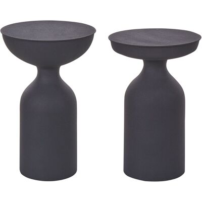 Beliani Lot De 2 Tables D'Appoint Rondes En Métal Noir Style Moderne Pour Salon Cot - Publicité Beliani Lot De 2 Tables D'Appoint Rondes En Métal Noir Style Moderne Pour Salon Cot - Publicité