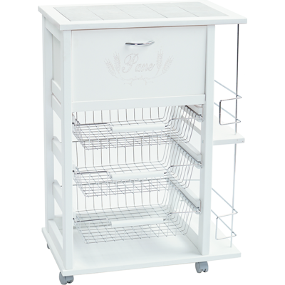 LIBEROSHOPPING Chariot en bois de hêtre avec porte-bouteilles - Chariot de cuisine - Publicité LIBEROSHOPPING Chariot en bois de hêtre avec porte-bouteilles - Chariot de cuisine - Publicité