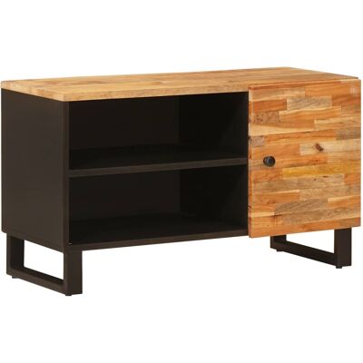 Meuble Tv Marron 80 X 33 X 46 Cm Bois De Mangue Massif Vidaxl - Publicité Meuble Tv Marron 80 X 33 X 46 Cm Bois De Mangue Massif Vidaxl - Publicité