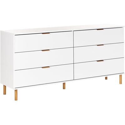 Beliani Commode Avec 6 Tiroirs En Bois D'Ingénierie Poignées Dorées Pieds En Bois M - Publicité Beliani Commode Avec 6 Tiroirs En Bois D'Ingénierie Poignées Dorées Pieds En Bois M - Publicité