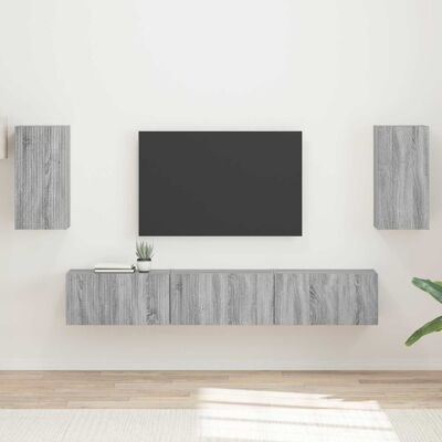 Ensemble Meuble Tv 5 Pcs Gris Sonoma Bois D'Ingénierie Vidaxl - Publicité Ensemble Meuble Tv 5 Pcs Gris Sonoma Bois D'Ingénierie Vidaxl - Publicité