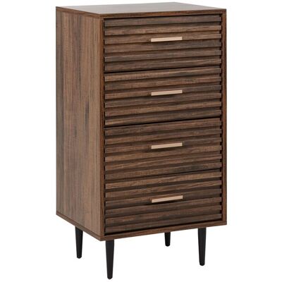 Beliani Commode Moderne À 4 Tiroirs De Rangement Pieds En Fer Cadre Mdf Bois Foncé Keit - Publicité Beliani Commode Moderne À 4 Tiroirs De Rangement Pieds En Fer Cadre Mdf Bois Foncé Keit - Publicité