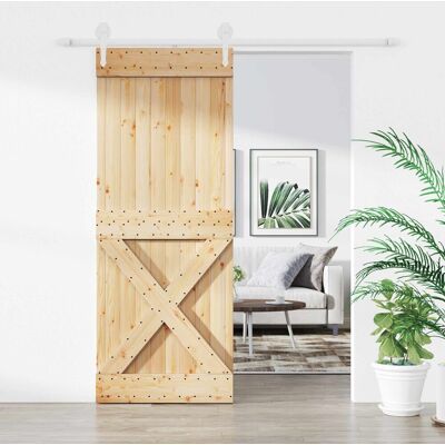 Porte Coulissante Naturel Et Blanc 90 X 210 Cm Vidaxl - Publicité Porte Coulissante Naturel Et Blanc 90 X 210 Cm Vidaxl - Publicité