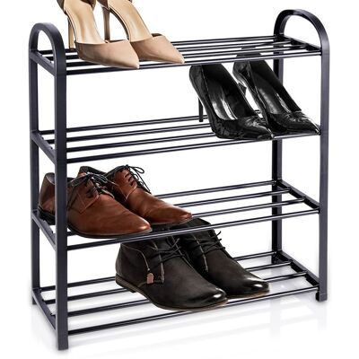 Sans Marque Étagère À Chaussures En Métal Noir, 4 Niveaux, 49,5x18,5x56,5 Cm - Publicité Sans Marque Étagère À Chaussures En Métal Noir, 4 Niveaux, 49,5x18,5x56,5 Cm - Publicité