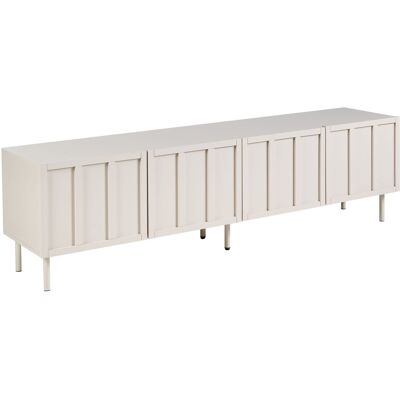 Beliani Meuble Tv Moderne En Mdf 4 Portes En Métal Cachemire Meuble Salon Chambre Beige - Publicité Beliani Meuble Tv Moderne En Mdf 4 Portes En Métal Cachemire Meuble Salon Chambre Beige - Publicité