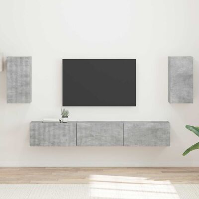 Ensemble Meuble Tv 5 Pcs Gris Béton Bois D'Ingénierie Vidaxl - Publicité Ensemble Meuble Tv 5 Pcs Gris Béton Bois D'Ingénierie Vidaxl - Publicité