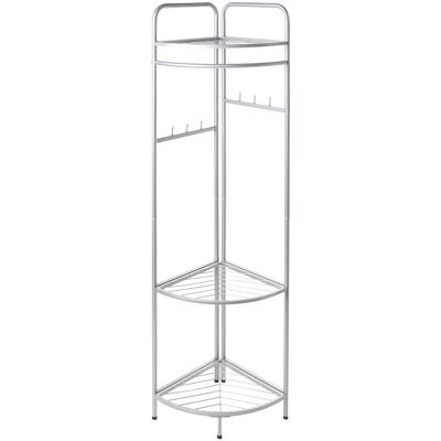Beliani Portemanteau Moderne Glamour En Acier Avec Étagères 160 Cm Argenté Lawton - Publicité Beliani Portemanteau Moderne Glamour En Acier Avec Étagères 160 Cm Argenté Lawton - Publicité