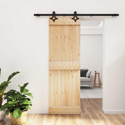 Porte Coulissante Naturel Et Noir 70 X 210 Cm Vidaxl - Publicité Porte Coulissante Naturel Et Noir 70 X 210 Cm Vidaxl - Publicité