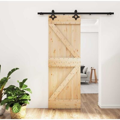 Porte Coulissante Naturel Et Noir 70 X 210 Cm Vidaxl - Publicité Porte Coulissante Naturel Et Noir 70 X 210 Cm Vidaxl - Publicité