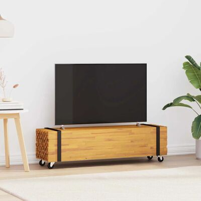 Meuble Tv Marron 110 X 30 X 30 Cm Bois De Teck Massif Vidaxl - Publicité Meuble Tv Marron 110 X 30 X 30 Cm Bois De Teck Massif Vidaxl - Publicité