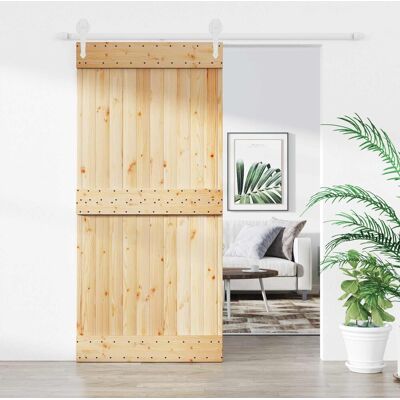 Porte Coulissante Naturel Et Blanc 95 X 210 Cm Vidaxl - Publicité Porte Coulissante Naturel Et Blanc 95 X 210 Cm Vidaxl - Publicité