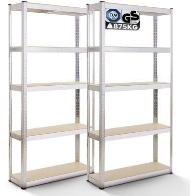 Arebos 2x Étagère Robuste Étagère De Stockage En Sous-Sol 180x90x40cm 5 Étagères - Publicité Arebos 2x Étagère Robuste Étagère De Stockage En Sous-Sol 180x90x40cm 5 Étagères - Publicité