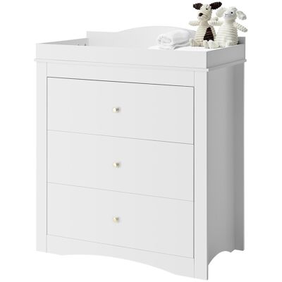 Vevor Table À Langer Commode À Langer Pour Bébés Avec 3 Tiroirs Rangement Blanc - Publicité Vevor Table À Langer Commode À Langer Pour Bébés Avec 3 Tiroirs Rangement Blanc - Publicité