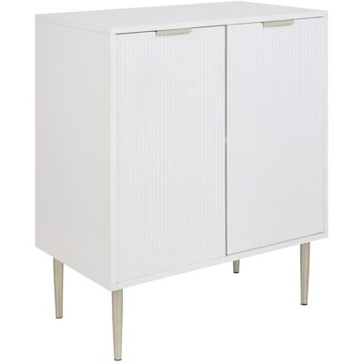 Beliani Commode Mdf 2 Portes Pieds Métalliques Poignées Buffet Blanc Soho - Publicité Beliani Commode Mdf 2 Portes Pieds Métalliques Poignées Buffet Blanc Soho - Publicité